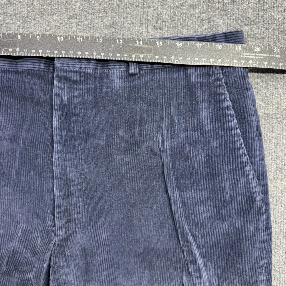 LL Bean Corduroy Pants Mens 40 Blue Vintage 90s Made in USA Wide Wale Straight